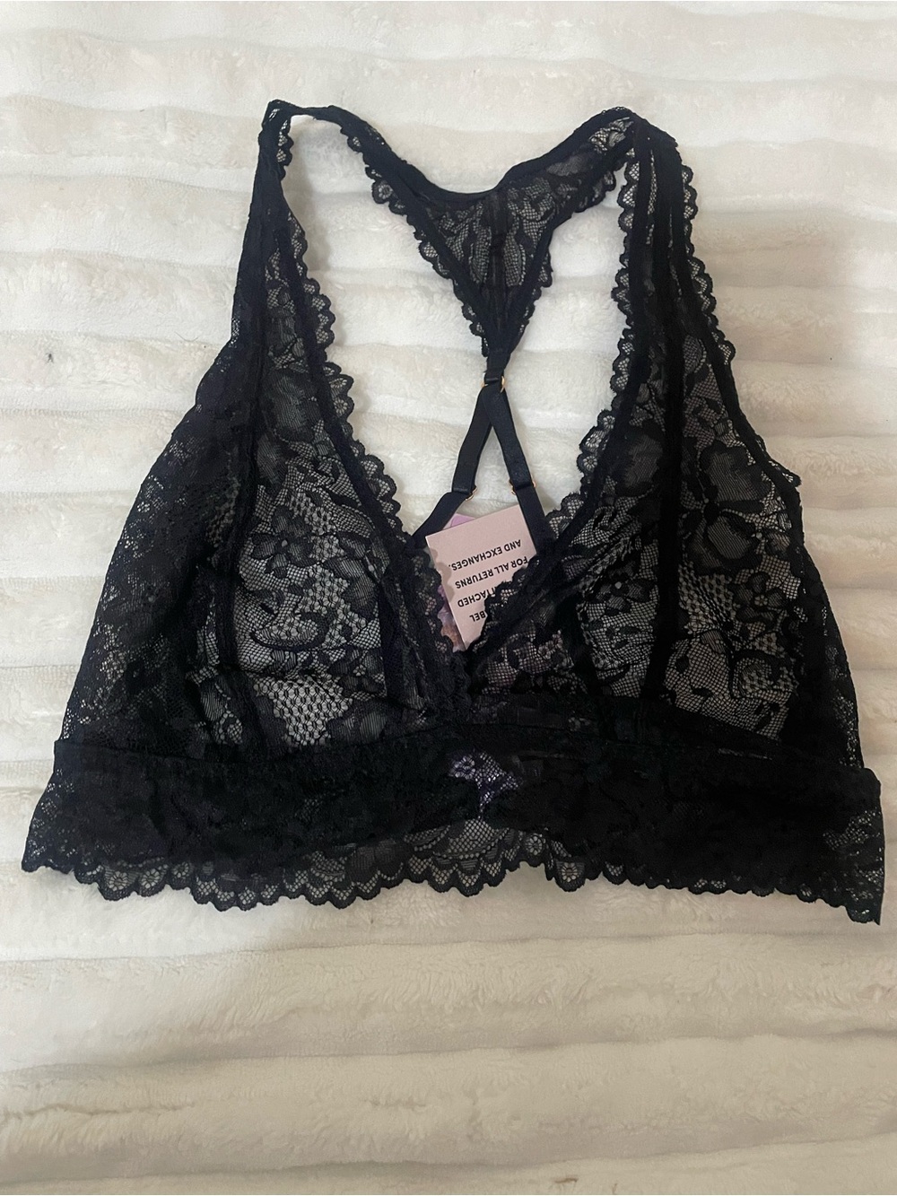 Savage X Fenty Black Lace Racerback Bralette